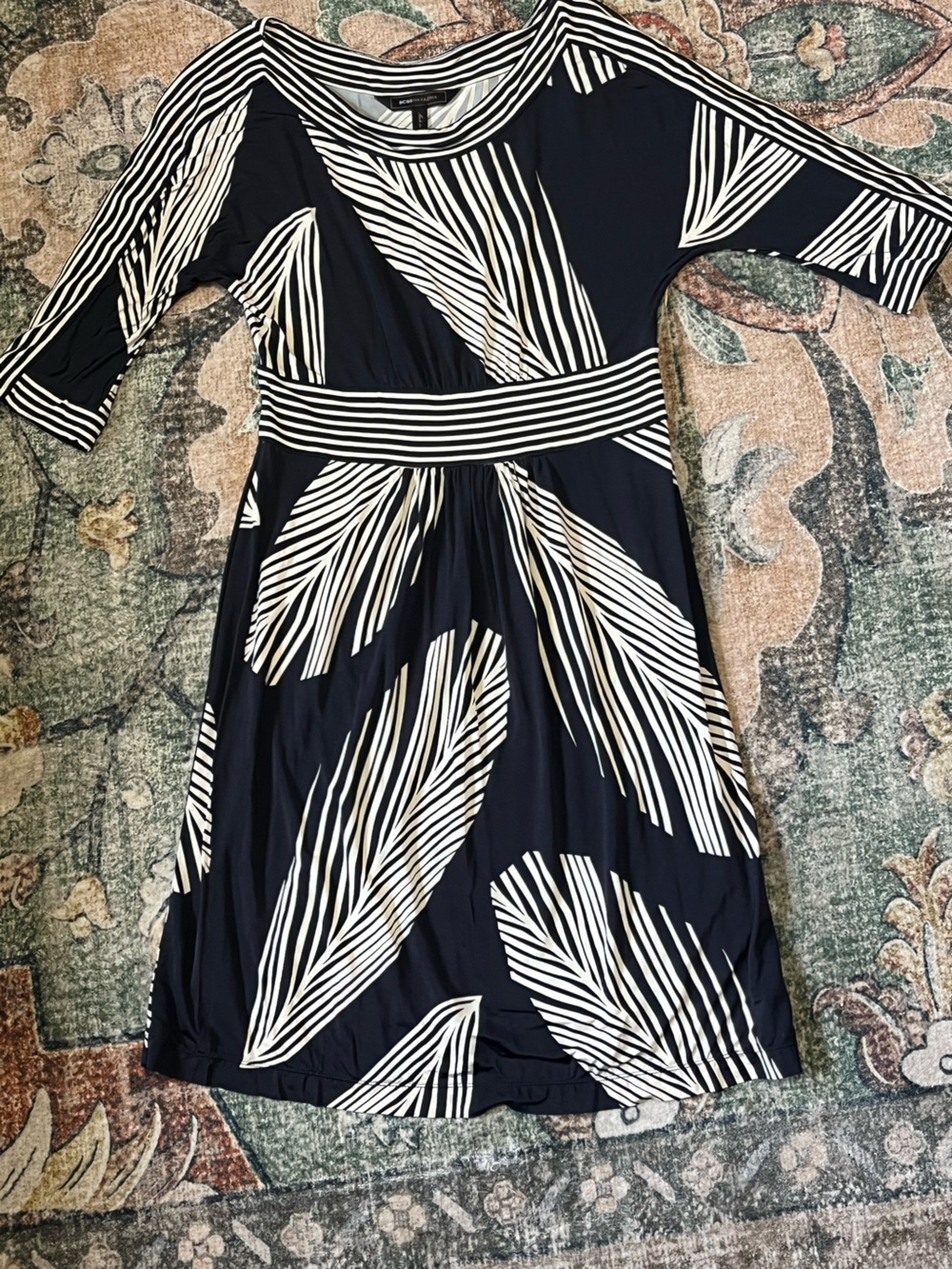 BCBGMaxAzria Black and Cream Colored Above the Knee Dress  Size Small